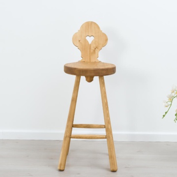 Scaun de bar rotund Rustic Cabana lemn masiv, 38 x 48 x 104/75 cm - Img 2
