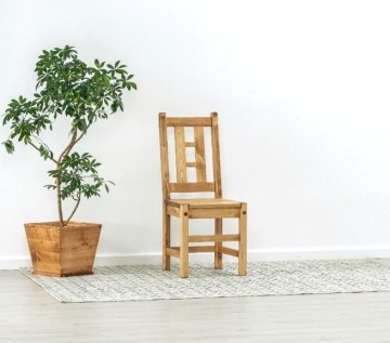 Scaun Ecuador Lemn masiv rustic, 42 x 43 x 101 cm - Img 1