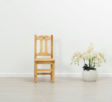 Scaun Rustic Floare de Colt, Lemn masiv 40 x 42 x 91 cm - Img 4
