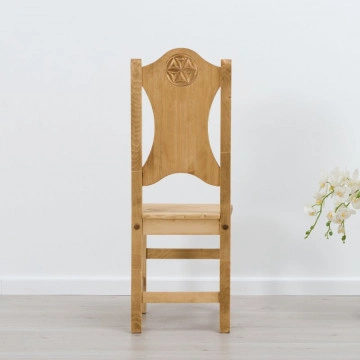 Scaun sculptura pe 2 fete Rustic Chalet, Lemn masiv rustic, 40 x 42 x 101 cm - Img 2