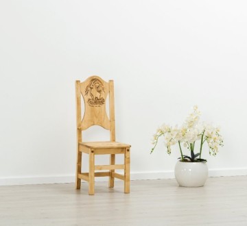 Scaun sculptura pe 2 fete Ursul Carpatin, Lemn masiv rustic, 40 x 42 x 101 cm - Img 1
