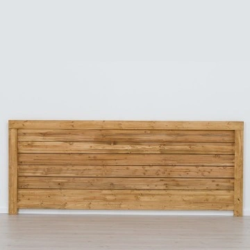 Set mobila dormitor pat 160 x 200 cm cu tablie mare si 2 noptiere Colibri, Lemn masiv rustic - Img 3