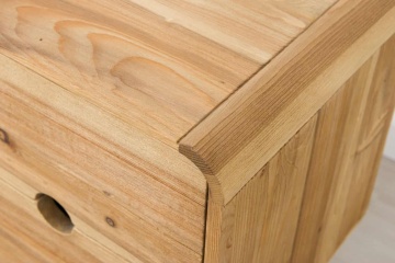 Set mobilier de baie Sahara, 2 piese, masca lavoar + scara suport, lemn masiv periat - Img 7