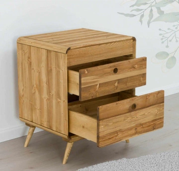 Set mobilier de baie Sahara, 3 piese, Lemn masiv rustic - Img 3