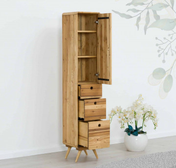 Set mobilier de baie Sahara, 4 piese, Lemn masiv rustic - Img 6