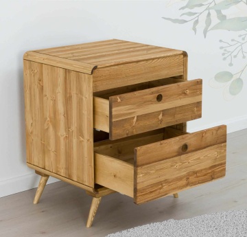 Set mobilier de baie Sahara, masca de baie cu oglinda, 2 piese, lemn masiv periat - Img 3
