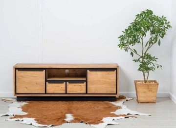 Set Mobilier Living Lemn masiv Mexicana, 4 piese, 305 x 40 x 200 cm - Img 3