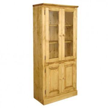 Vitrina din lemn masiv Apuseni cu 4 usi, 80 x 38 x 185 cm - Img 2