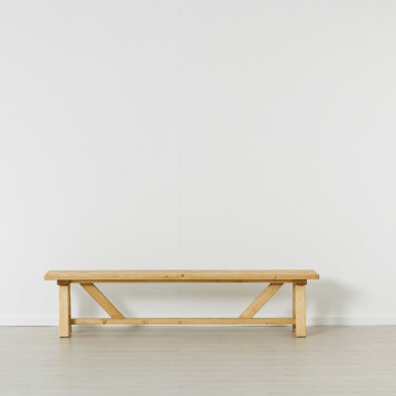 Bancuta Rustic Chalet, Lemn masiv rustic, 200 x 35 x 46 cm - Img 6