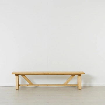 Bancuta Rustic Chalet, Lemn masiv rustic, 200 x 35 x 46 cm - Img 6