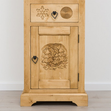 Biblioteca 1 usa si 1 sertar Rustic Chalet, Lemn masiv rustic, 52 x 38 x 200 cm - Img 2