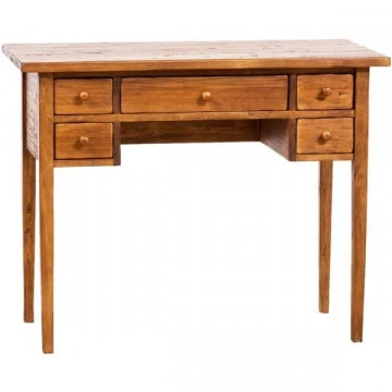Birou Dolce Toscana cu 5 sertare lemn masiv tei, nuc antik, 100 x 48 x 80 cm - Img 3