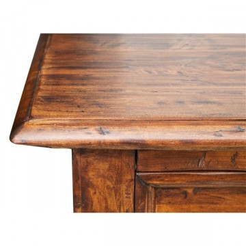 Bufet Toscana cu 4 usi si 4 sertare lemn masiv tei, nuc antik, 202 x 45 x 103 cm - Img 6