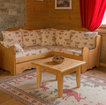 Coltar Rustic Cabana fix, model cu tapiterie, 280 x 165 x 90 cm - Img 2