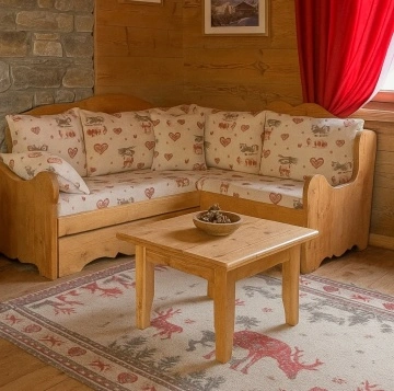 Coltar Rustic Cabana fix, model cu tapiterie, 280 x 165 x 90 cm - Img 2