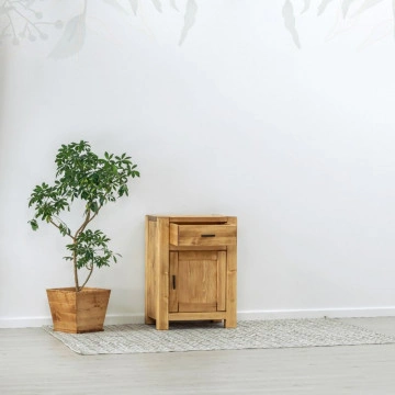 Comoda 1 usa si 1 sertar Ecuador, Lemn masiv rustic, 61 x 46 x 85 cm - Img 3