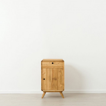 Comoda cu 1 usa 1 sertar Sahara, Lemn masiv rustic, 50 x 45 x 85 cm - Img 2