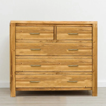 Comoda cu 5 sertare Colibri, Lemn masiv rustic, 95 x 46 x 85 cm - Img 2