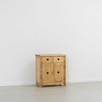 Comoda Rustic Love 2 usi si 2 sertare, Lemn masiv rustic, 80 x 42 x 89 cm - Img 5