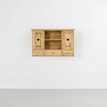 Corp de bucatarie Cabana cu 2 usi, 3 sertare, lemn masiv rustic, 120 x 38 x 75 cm - Img 4
