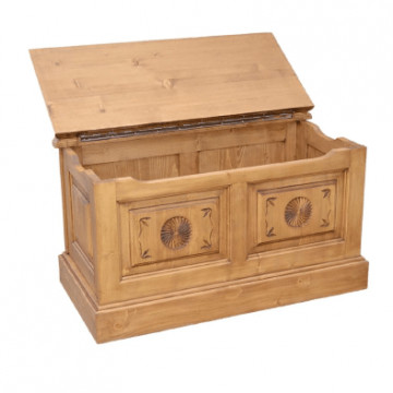 Cufar Apuseni din lemn masiv sculptat, 90 x 45 x 49 cm - Img 2