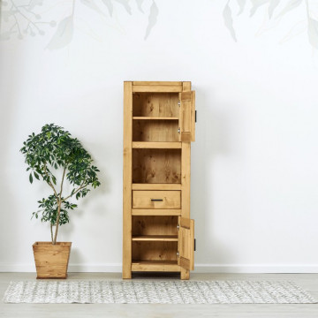 Dulap 2 usi, 1 sertar si nisa Ecuador, Lemn masiv rustic, 61 x 46 x 180 cm - Img 2