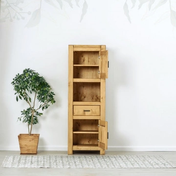 Dulap 2 usi, 1 sertar si nisa Ecuador, Lemn masiv rustic, 61 x 46 x 180 cm - Img 2