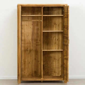 Dulap cu 2 usi Colibri, Lemn masiv rustic, 117 x 60 x 200 cm - Img 2