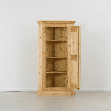 Dulap de colt Cabana cu 1 usa, Lemn masiv rustic, 103 x 64 x 189 cm - Img 2