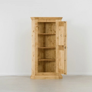 Dulap de colt Cabana cu 1 usa, Lemn masiv rustic, 103 x 64 x 189 cm - Img 2