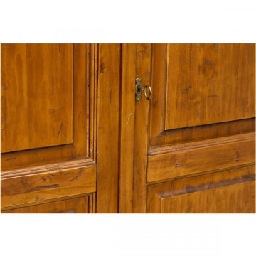 Dulap Dolce Toscana cu 2 usi si 3 sertare lemn masiv tei, nuc antik, 120 x 59 x 197 cm - Img 6