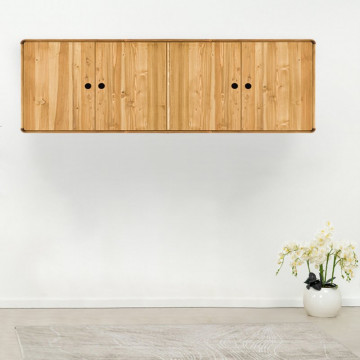 Dulap suspendat cu 4 usi Sahara, Lemn masiv rustic, 190 x 40 x 70 cm - Img 1