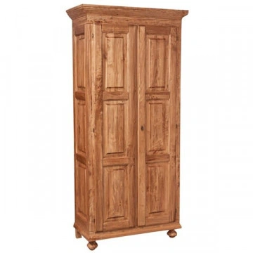 Dulap Toscana cu 2 usi lemn masiv tei, natur antik, 100 x 50 x 210 cm - Img 2