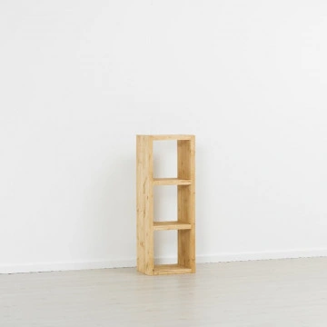 Etajera Cub Cabana cu 2 polite, lemn masiv rustic, 43 x 35 x 121 cm
