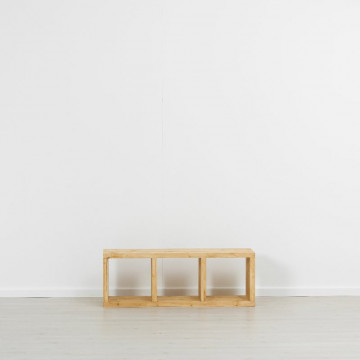 Etajera Cub Cabana cu 2 polite, lemn masiv rustic, 43 x 35 x 121 cm - Img 3
