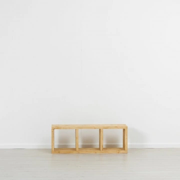 Etajera Cub Cabana cu 2 polite, lemn masiv rustic, 43 x 35 x 121 cm - Img 3