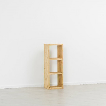 Etajera Cub Rustic Flame cu 2 polite, lemn masiv rustic, 43 x 35 x 121 cm - Img 1