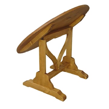 Masa rotunda rustica plianta Dorna lemn masiv, Ø 110 cm - Img 4