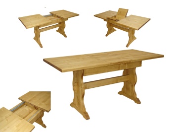 Masa Rustica extensibila Apuseni din Lemn Masiv, 140/180 x 80 x 78 cm - Img 5