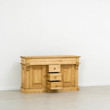 Masca de baie Rustic Flame cu 2 usi 3 sertare, lemn masiv rustic, 150 x 52 x 91 cm - Img 3