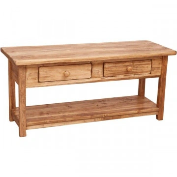 Masuta / Comoda TV Toscana cu 2 sertare lemn masiv tei, natur antik, 110 x 40 x 50 cm