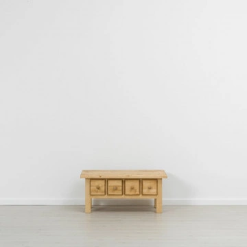 Masuta de cafea Cabana cu 4 sertare, Lemn masiv rustic, 100 x 60 x 45 cm - Img 3