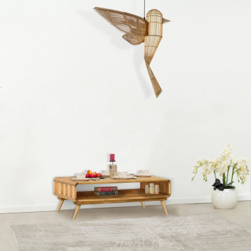 Masuta de cafea cu nisa Sahara, Lemn masiv rustic, 90 x 50 x 34 cm - Img 1