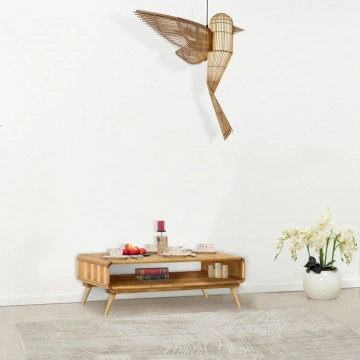 Masuta de cafea cu nisa Sahara, Lemn masiv rustic, 90 x 50 x 34 cm