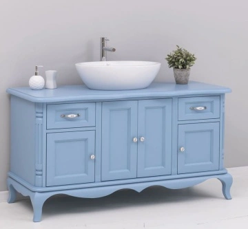 Mobilier baie Shabby Chic Lemn Masiv, 140 x 57 x 75 cm - Img 8