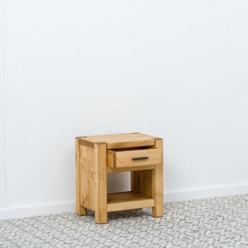 Noptiera cu 1 sertar Ecuador, Lemn masiv rustic, 45 x 35 x 50 cm - Img 3