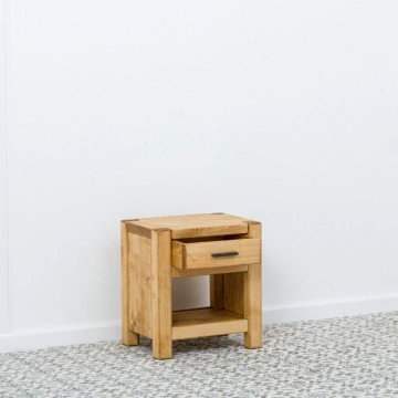 Noptiera cu 1 sertar Ecuador, Lemn masiv rustic, 45 x 35 x 50 cm - Img 3