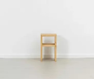 Noptiera Floare de Colt cu un raft, Lemn masiv rustic, 30 x 30 x 50 cm - Img 2