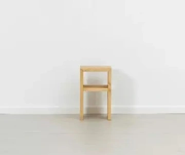 Noptiera Floare de Colt cu un raft, Lemn masiv rustic, 30 x 30 x 50 cm - Img 2