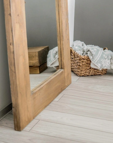 Oglinda Chania, lemn masiv pin, 80 x 4 x 180 cm - Img 5